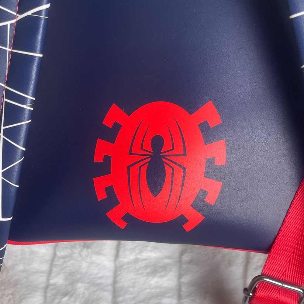 Marvel Spider-Man Loungefly Backpack with Red and Blue Design - Picture 4 of 11